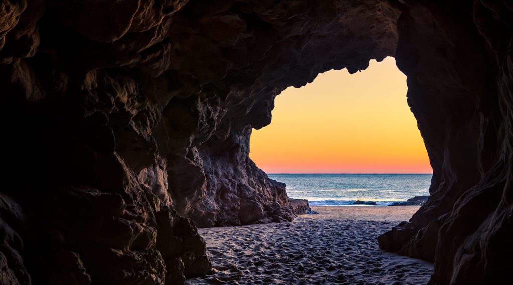 Cave looking out at ocean