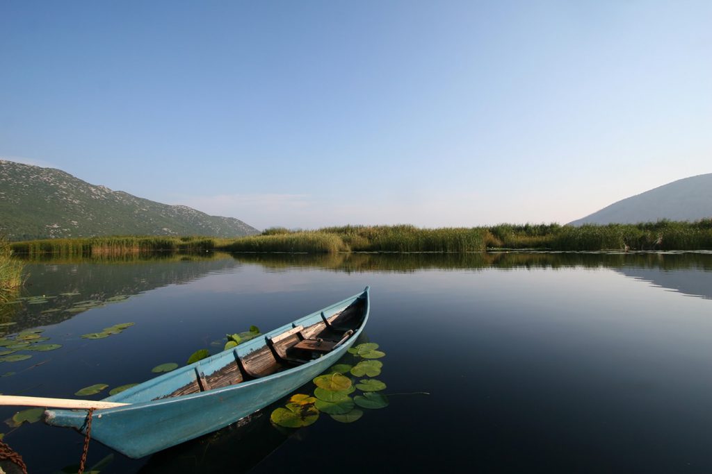 canoe on calm lake